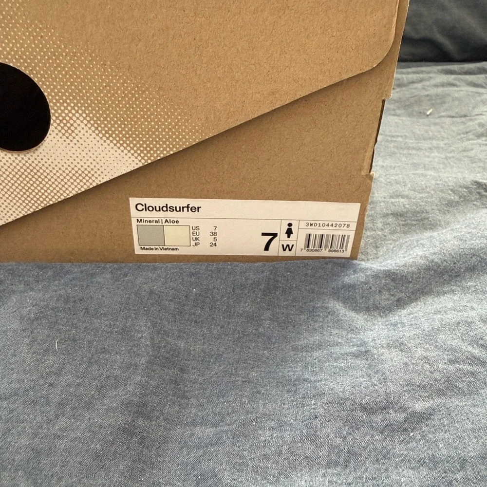 On CloudSurfer Running Women's Light Blue and White Sneakers - Picture 4 of 9